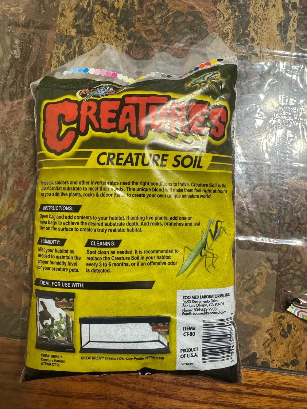 Creature Soil - Black Substrate for Reptile & Invertebrate Habitats 1.1L